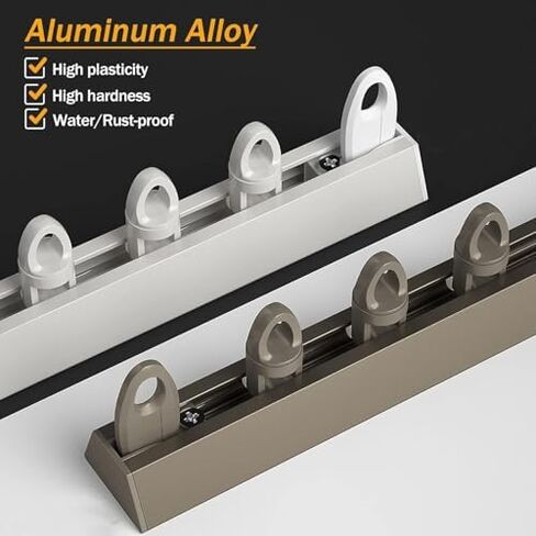 Ultra-Thin Aluminum Alloy Sliding Curtain Track System - 16.4ft (5m) Ceiling Mount Room Divider Rod - Seamless Privacy Partition for Home or Office - White in Kuwait