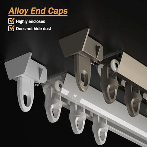 Ultra-Thin Aluminum Alloy Sliding Curtain Track System - 16.4ft (5m) Ceiling Mount Room Divider Rod - Seamless Privacy Partition for Home or Office - White in Kuwait