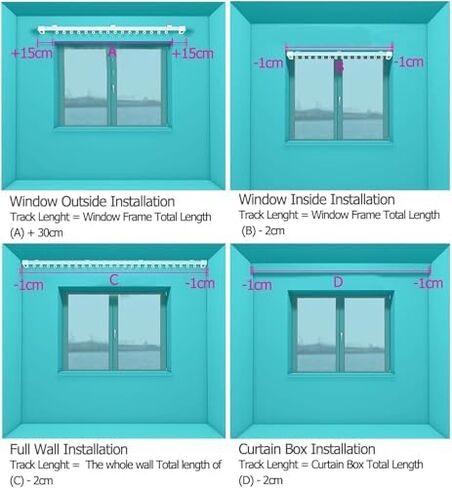 Ultra-Thin Aluminum Alloy Sliding Curtain Track System - 16.4ft (5m) Ceiling Mount Room Divider Rod - Seamless Privacy Partition for Home or Office - White in Kuwait