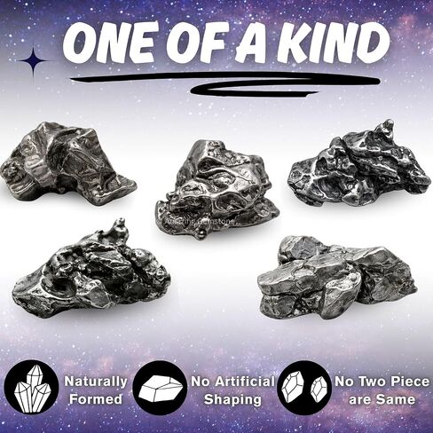 Amazing Gemstone Meteorite Campo Del Cielo Iron - Certified Meteorite Space Rock Collectible, Genuine Argentina Meteorites for Sale Astronomy Science Gift (3-6 Gram) in Kuwait