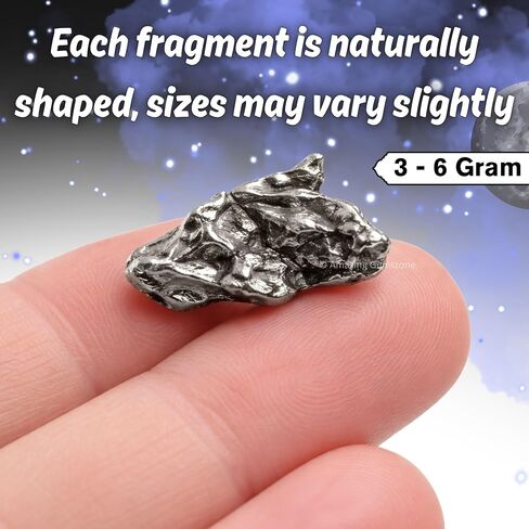 Amazing Gemstone Meteorite Campo Del Cielo Iron - Certified Meteorite Space Rock Collectible, Genuine Argentina Meteorites for Sale Astronomy Science Gift (3-6 Gram) in Kuwait