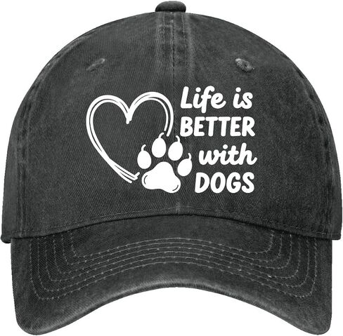 Life is-Better with Dogs Hats Running Caps for Men in Saudi Arabia