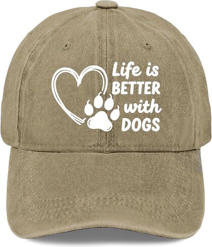Life is-Better with Dogs Hats Running Caps for Men in Saudi Arabia
