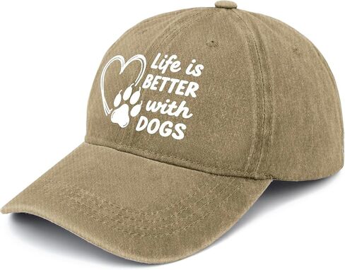 Life is-Better with Dogs Hats Running Caps for Men in Saudi Arabia