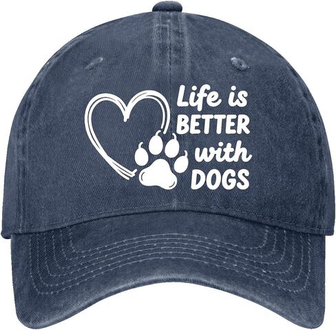 Life is-Better with Dogs Hats Running Caps for Men in Saudi Arabia