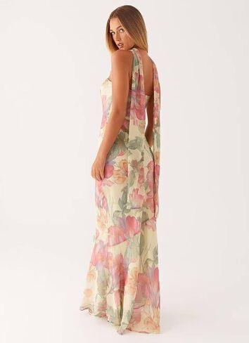 Women's Floral Tube Maxi Dress with Scarf - Y2k Strapless Bodycon Long Dress, Mesh Formal Cocktail Sundress Floral M in Saudi Arabia