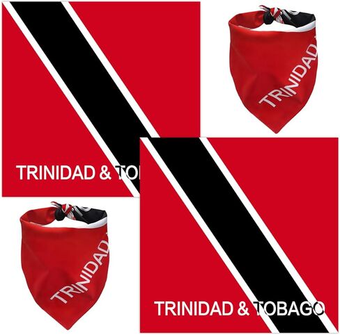 WEITBF 2 Pack Trinidad and Tobago Flag Bandana Tobagonian Scarf Flag Bandanas Headbend - 100% Cotton, 22 x 22 inches in Kuwait