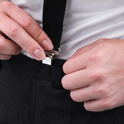Tebery 16 Pcs Black Suspenders for Men, Heavy Duty Adjustable Y-Back Suspender with Clips, Individually Wrapped Elastic Suspenders Suit Accessory for Dress Pants for Work Casual Formal Occasions in Kuwait