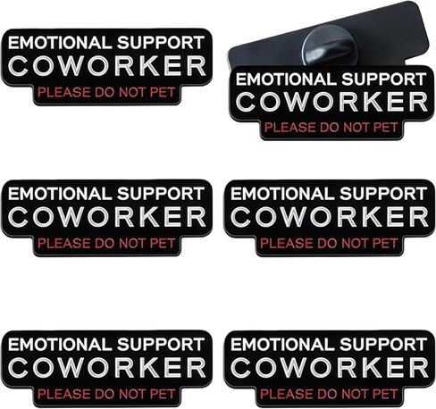6Pcs Emotional Support Coworker Pins, Please Do Not Pet Funny Enamel Pin, Emotional Support Funny Pins for Work, Office, Backpack, Coat in Saudi Arabia