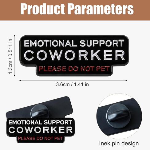 6Pcs Emotional Support Coworker Pins, Please Do Not Pet Funny Enamel Pin, Emotional Support Funny Pins for Work, Office, Backpack, Coat in Saudi Arabia