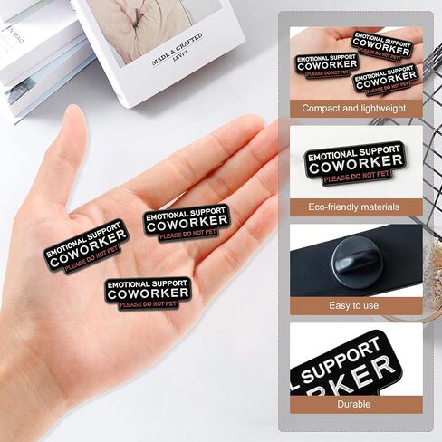 6Pcs Emotional Support Coworker Pins, Please Do Not Pet Funny Enamel Pin, Emotional Support Funny Pins for Work, Office, Backpack, Coat in Saudi Arabia