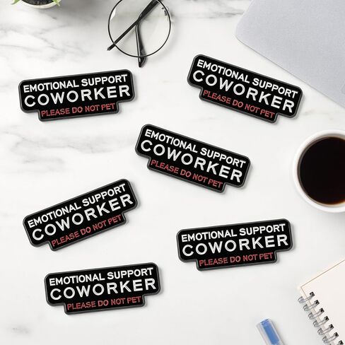 6Pcs Emotional Support Coworker Pins, Please Do Not Pet Funny Enamel Pin, Emotional Support Funny Pins for Work, Office, Backpack, Coat in Saudi Arabia