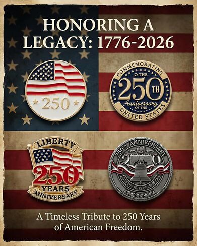 4 Pcs America's 250th Anniversary Pins - Semiquincentennial Souvenir, 1 Inch USA Birthday Metal Lapel Pin Set, for Men Women Independence Day July 4th Gift in Saudi Arabia