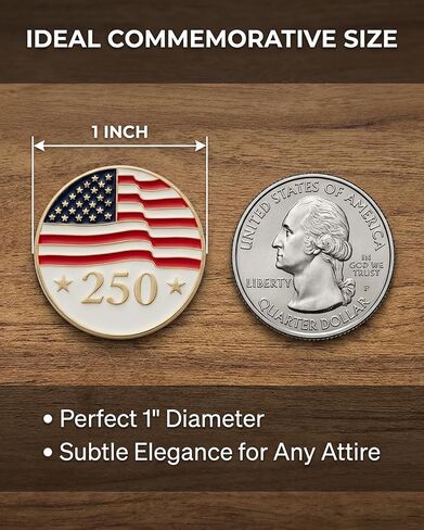 4 Pcs America's 250th Anniversary Pins - Semiquincentennial Souvenir, 1 Inch USA Birthday Metal Lapel Pin Set, for Men Women Independence Day July 4th Gift in Saudi Arabia