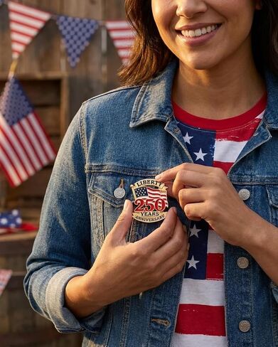 4 Pcs America's 250th Anniversary Pins - Semiquincentennial Souvenir, 1 Inch USA Birthday Metal Lapel Pin Set, for Men Women Independence Day July 4th Gift in Saudi Arabia