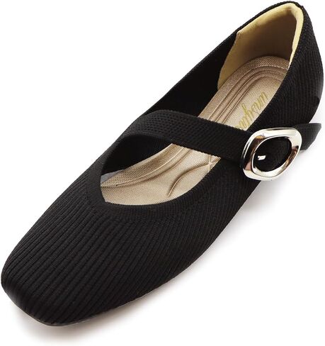 Flats for Women Square Toe Ballet Flats with Ankle Strap Stylish Mary Jane Shoes Comfortable Casual Footwear Perfect for Everyday Wear in Saudi Arabia