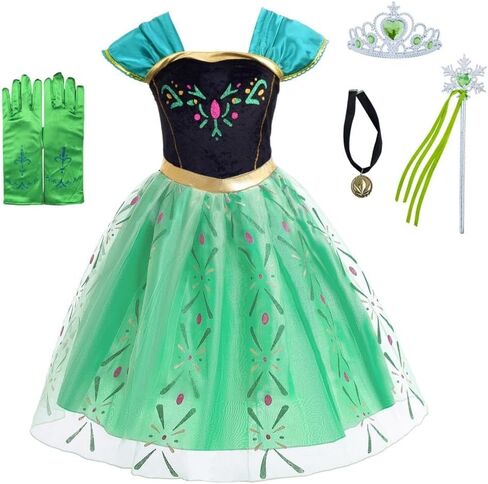 Dressy Daisy Ice Princess Coronation Green Costume Tulle Dress for Toddler Girls Halloween Birthday Party Fancy Outfit in Kuwait