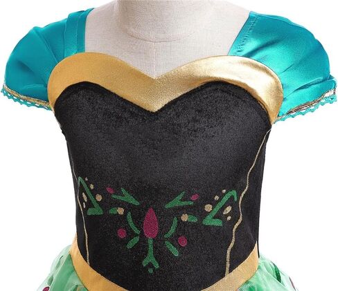 Dressy Daisy Ice Princess Coronation Green Costume Tulle Dress for Toddler Girls Halloween Birthday Party Fancy Outfit in Kuwait