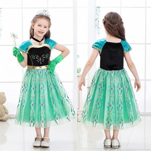 Dressy Daisy Ice Princess Coronation Green Costume Tulle Dress for Toddler Girls Halloween Birthday Party Fancy Outfit in Kuwait