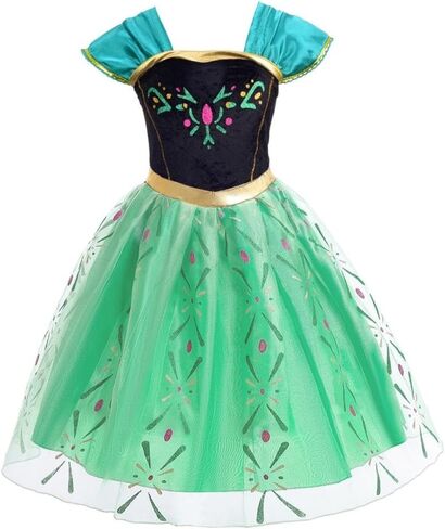 Dressy Daisy Ice Princess Coronation Green Costume Tulle Dress for Toddler Girls Halloween Birthday Party Fancy Outfit in Kuwait