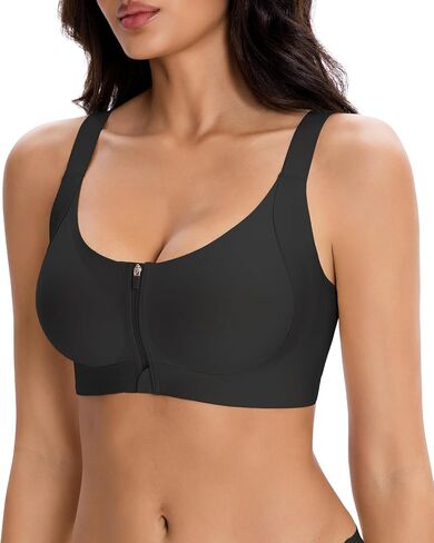 Gailife Zip Front Closure Wireless Bras for Women No Underwire Compression Support Adjustable Straps Everyday Comfort Bra in Saudi Arabia
