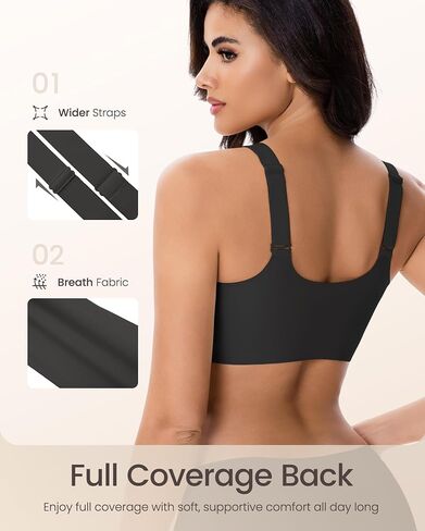 Gailife Zip Front Closure Wireless Bras for Women No Underwire Compression Support Adjustable Straps Everyday Comfort Bra in Saudi Arabia