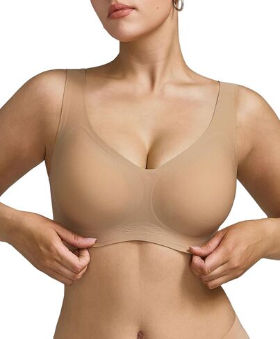 Women's Seamless Wireless T-Shirt Bra Low U-Back Comfort Bralette with Removable Pads Invisible No-Show Bra M-3XL in Saudi Arabia