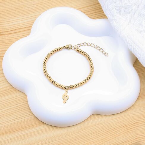 Stainless Steel Music Bracelet, Music Gifts for Women Teacher Niece Daughter Music Lovers, Themed Choir Music Jewelry Appreciation Gifts for Music Teacher in Saudi Arabia