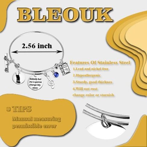 BLEOUK Matiildda Charm Bracelet The Musical Jewelry Musical Fans Gift Nobody But Me Is Gonna Change My Story in Kuwait