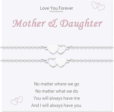 2/3/4pcs Mother Daughter Bracelets Gifts Mothers Days Gifts for Mom Bracelets Matching Heart for 2 Golden Birthday Christmas Graduation Mom Jewelry in Saudi Arabia