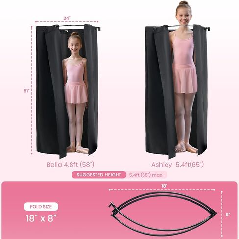 Fanwoli 23" Dance Bag with Rack and Dressing Room | Ultra-Light Collection | 360 Privacy Curtain | Ideal Competition Duffle Bag for Dancer Cheerleader Little Princess (Including Curtain) in Kuwait