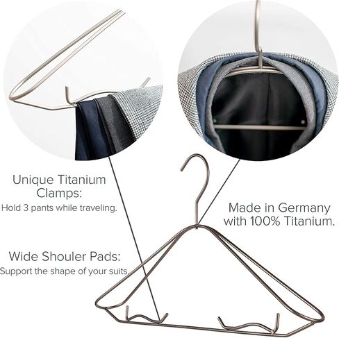 SkyHanger - Carry on Garment Bag with unique Titanium Suit Hanger for Men & Women - best-in-class functionality for wrinkle-free traveling - lightweight & water repellent nylon - Silver Grey in Saudi Arabia