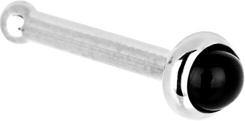 Solid 14k White Gold 2mm Onyx Nose Stud Bone 18 Gauge in Kuwait