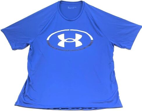 تي شيرت Tech 2.0 Lock Up SS فضفاض باللون الأزرق من Under Armour للرجال. (XL) in Kuwait