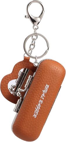 Royal Bagger Mini Lipstick Bag for Women, Genuine Cow Leather Kiss Lock Pouch, Key Holder with Keychain, Heart Mirror 3286 in Saudi Arabia