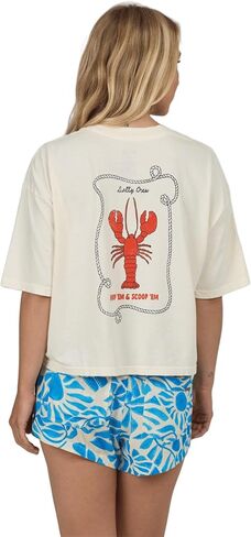 تي شيرت Salty Crew SHELLBRATE Skimmer TEE أبيض فاتح S - تي شيرت نسائي كاجوال بأكمام قصيرة قمصان قطنية - مقاس عادي - ملابس شاطئ لايف ستايل in Kuwait