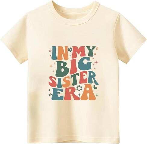 Habudda Big Sister Shirts for Girls Gifts Promoted to Big Sister Announcement Shirt Toddler 2-8T Short Sleeve Cotton T-Shirt in Kuwait