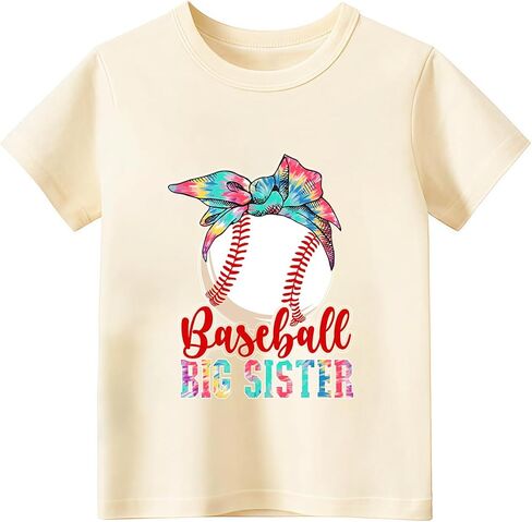 Habudda Big Sister Shirts for Girls Gifts Promoted to Big Sister Announcement Shirt Toddler 2-8T Short Sleeve Cotton T-Shirt in Kuwait