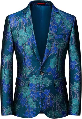 UNINUKOO Blazer for Men Paisley Dress Suit Jacket Funky Casual Floral Blazer Jacket Dinner Sport Coat in Saudi Arabia