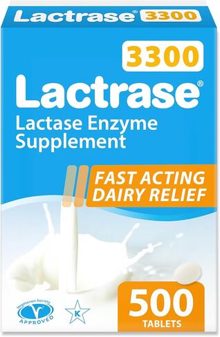 Lactrase Tablet Dispenser – #1 Lactase Brand in German Pharmacies – Original 3,300 FCC Lactase Units – 100 Fast-Acting Pills for Lactose Intolerance – Enjoy Dairy Again in Saudi Arabia