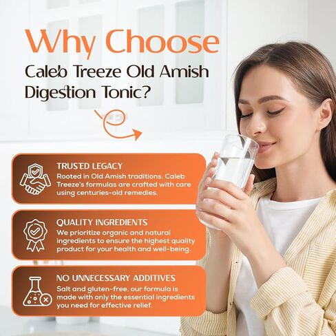 Caleb Treeze Digestion Tonic (Formerly: Stops Acid Reflux) Pack of 2, (8 oz Each) – Old Amish Formula | Fast-Acting Digestive Support for Occasional Heartburn, Indigestion and Bloating Relief in Saudi Arabia