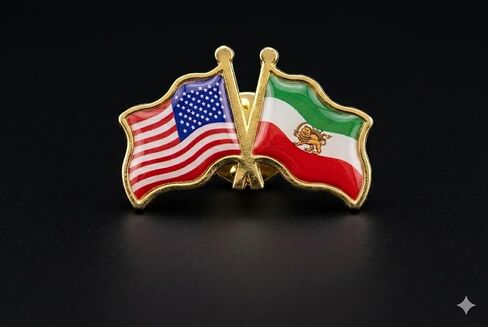 مجموعة من 3 دبوس طية صدر من التراث الإيراني: أسد بهلوي وعلم الشمس، وخريطة إيران، ودبوس الصداقة بين الولايات المتحدة الأمريكية وإيران in Kuwait