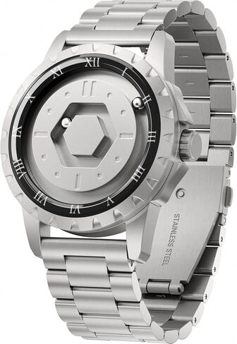 EUTOUR Magnetic Watches for Men, Unique No Hand Design with Gliding Magnet Balls Analog Display, 42mm Roman Numerals Dial with 22mm Steel Strap, 5ATM, Mens Fashion Accessories for Daily Outfit, Black in Saudi Arabia