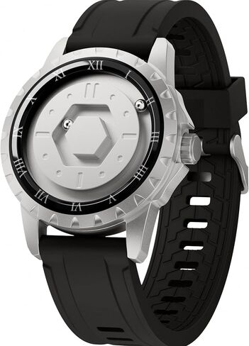 EUTOUR Magnetic Watches for Men, Unique No Hand Design with Gliding Magnet Balls Analog Display, 42mm Roman Numerals Dial with 22mm Steel Strap, 5ATM, Mens Fashion Accessories for Daily Outfit, Black in Saudi Arabia