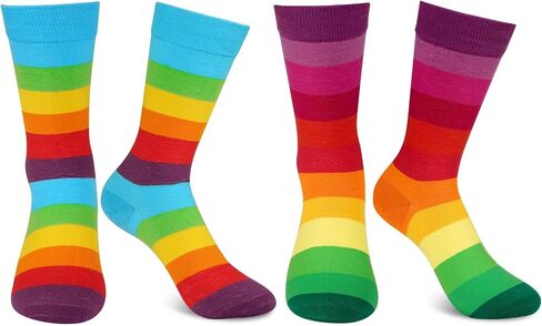 2 Pairs Rainbow Socks for Women Adult Funny Novelty Ankle Socks Colorful Striped Socks for Pride Halloween Costume Accessory in Saudi Arabia