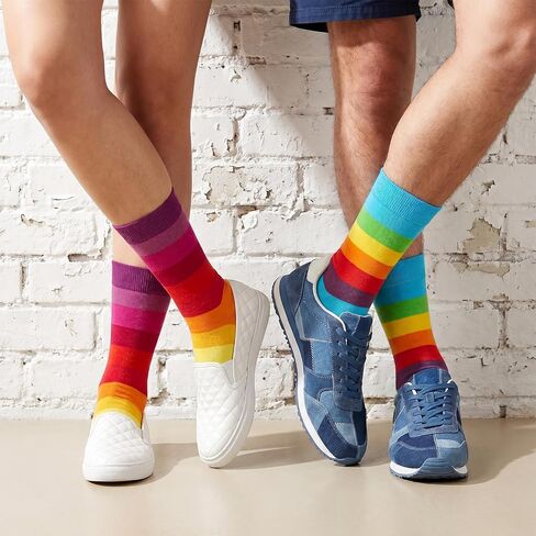 2 Pairs Rainbow Socks for Women Adult Funny Novelty Ankle Socks Colorful Striped Socks for Pride Halloween Costume Accessory in Saudi Arabia