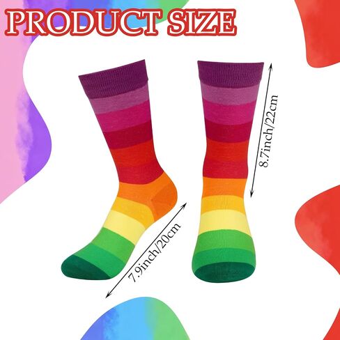 2 Pairs Rainbow Socks for Women Adult Funny Novelty Ankle Socks Colorful Striped Socks for Pride Halloween Costume Accessory in Saudi Arabia