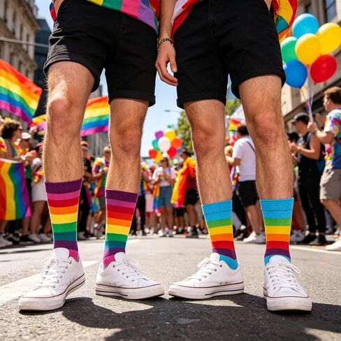 2 Pairs Rainbow Socks for Women Adult Funny Novelty Ankle Socks Colorful Striped Socks for Pride Halloween Costume Accessory in Saudi Arabia