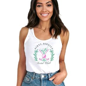Dirty Birdies Social Club Tank Top for Women Funny Preppy Golf Summer Shirt for Adults in Kuwait