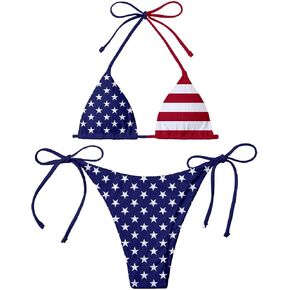 USA Country Flag Women Micro Sexy Bikini Bra Set Summer Beachwear Sexy Beach Two Pieces Bathing Suits in Saudi Arabia